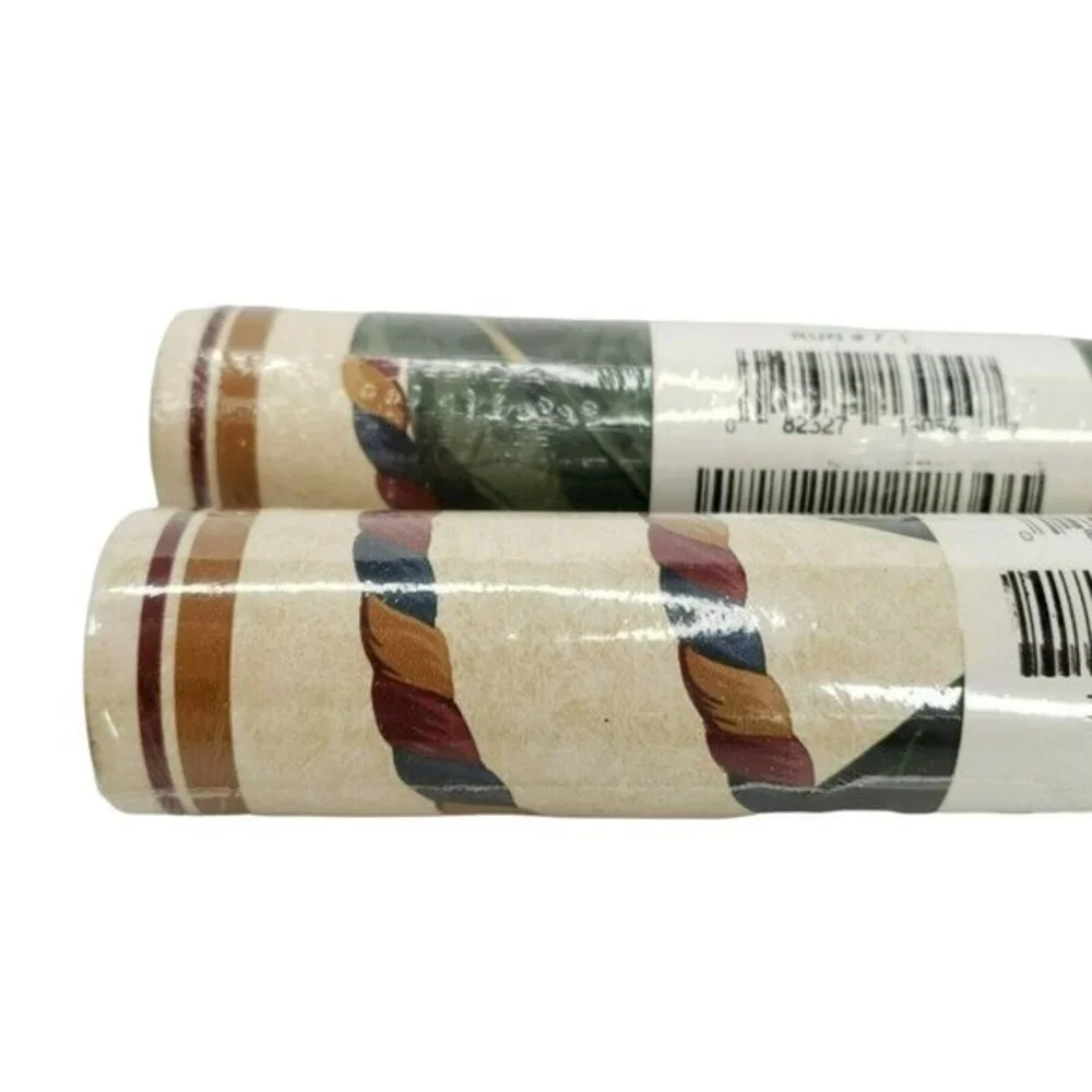 Village Wallpaper Border Floral Tassel Roping Jewel Tone 3 Rolls 45 ft Total New